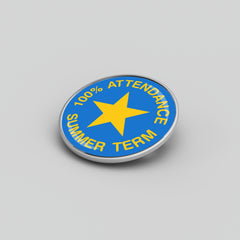 Summer Term 100% Attendance Award - 25mm Round Badge