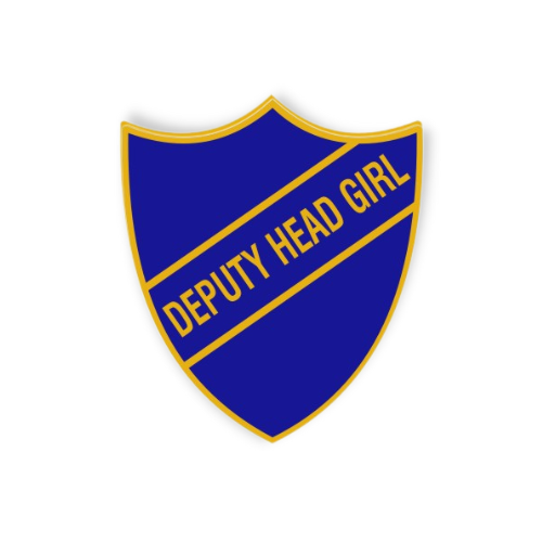 'Deputy Head Girl' Blue Enamel Shield Badge